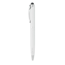 Stylo à bille  personnalisé pratique - FLORINA Matières : aluminium recyclé  Couleurs : blanc cadeau collaborateur premium