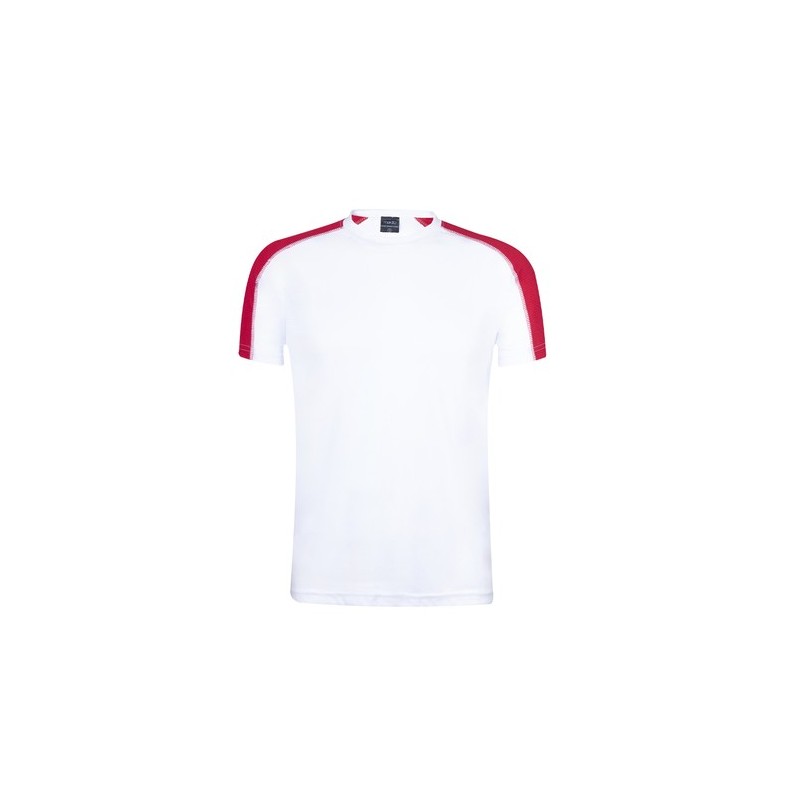 T-Shirt Ecologique Adulte Dinamic Comby Matières : polyester Taille textile : S Couleurs : rouge personnalisable avec votre logo