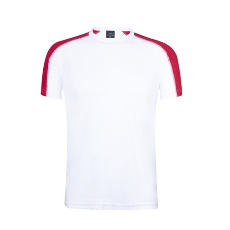 T-Shirt Ecologique Adulte Dinamic Comby Matières : polyester Taille textile : S Couleurs : rouge personnalisable avec votre logo