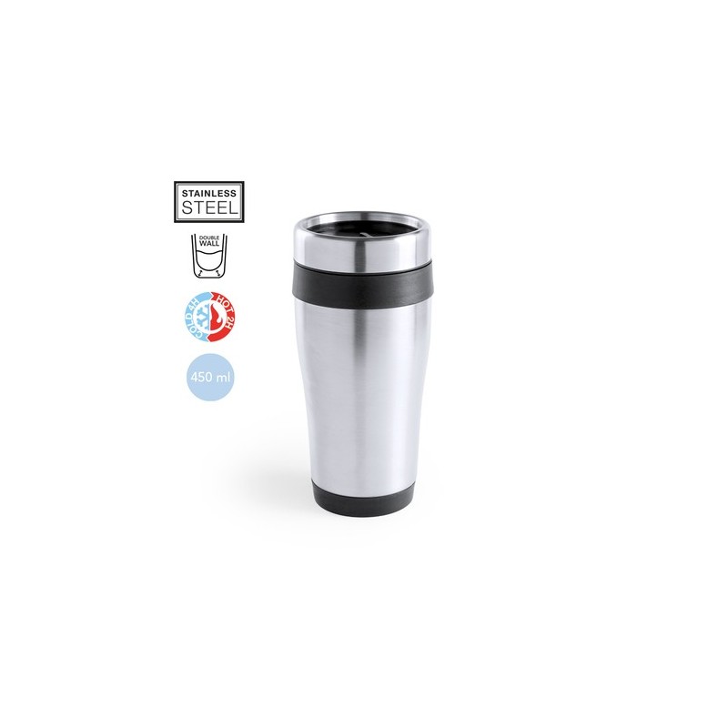 Mug Thermique Isotherme Personnalisé Fresno Matières : acier inoxydable Couleurs : bleu cadeau collaborateur premium