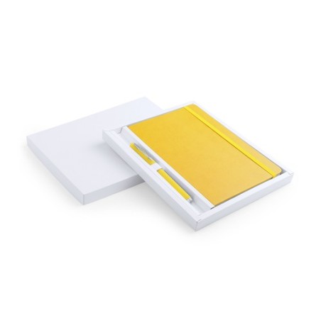 Set de Carnet et Stylo Éco-responsables Personnalisés - Marden Matières : PU Couleurs : bleu goodies publicitaire événementiel