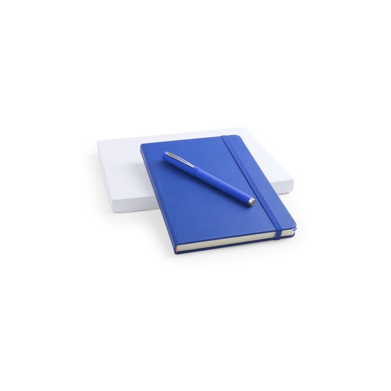 Set de Carnet et Stylo Éco-responsables Personnalisés - Marden Matières : PU Couleurs : bleu marquage laser ultra précis
