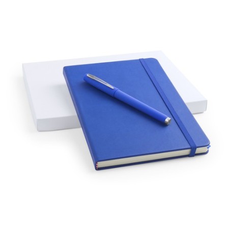 Set de Carnet et Stylo Éco-responsables Personnalisés - Marden Matières : PU Couleurs : bleu marquage laser ultra précis