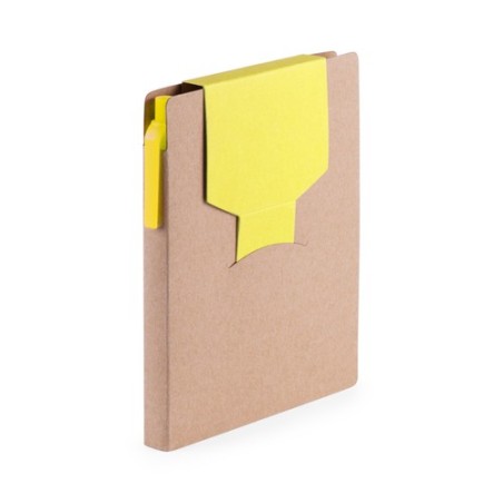 Bloc Notes Éco-responsable Personnalisé - Cravis Papeterie Économique Matières : carton recyclé Couleurs : jaune