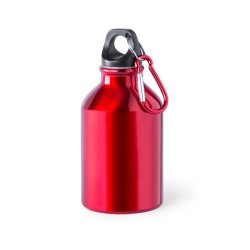 Gourde Personnalisée Publicitaire Éco-responsable Henzo Matières : aluminium Couleurs : noir marquage couleur éclatante