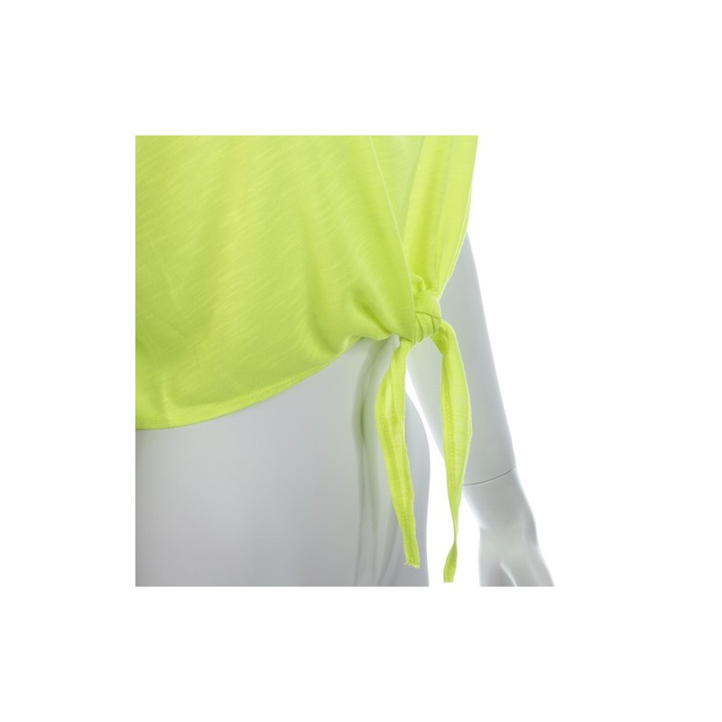 T-Shirt Femme Personnalisable Confortable Slem Matières : polyester Taille textile : M Couleurs : orange fluo impression logo ha