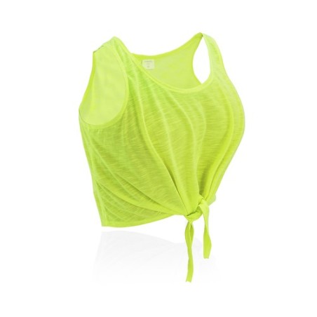 T-Shirt Femme Personnalisable Confortable Slem Matières : polyester Taille textile : M Couleurs : orange fluo accessoire événeme