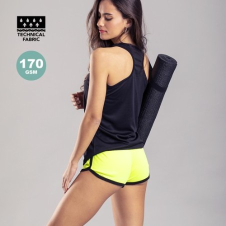 Short Sport Personnalisé Textile Bizax Matières : polyester Taille textile : M Couleurs : fuchsia fluo cadeau client original