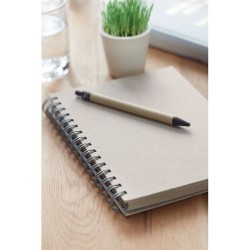 Carnet à spirales A5  personnalisé pas cher GRASS BOOK Couleurs : beige Matières : papier à base d'herbe livraison express 24h 4