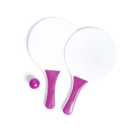 Raquette de Plage Publicitaire Originale Cupsol Matières : bois Couleurs : fuchsia goodies publicitaire événementiel