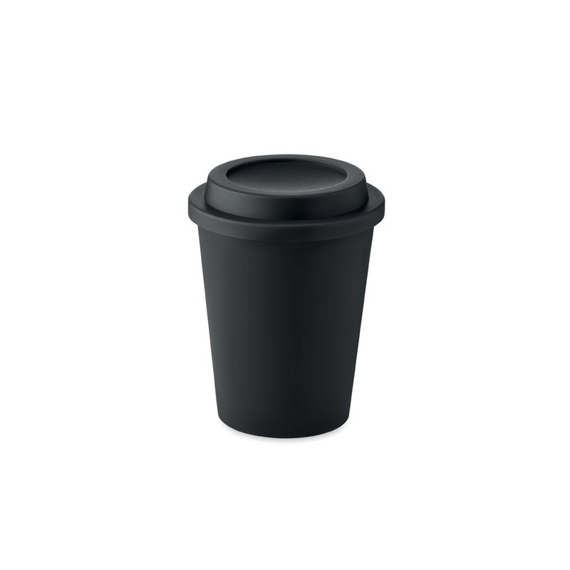 Gobelet double paroi personnalisable de 300 ml - SORA Matières : polypropylène (PP) Couleurs : noir personnalisable avec votre l