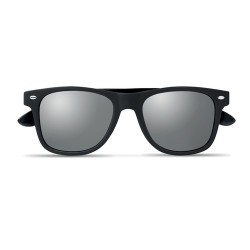 Lunettes de soleil en bambou personnalisées RHODOS Matières : bambou Couleurs : argenté brillant goodies publicitaire événementi
