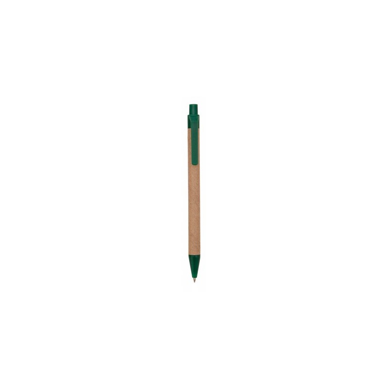 Stylo Écoresponsable Personnalisé et Stylé Tori Matières : carton recyclé Couleurs : vert marquage laser ultra précis