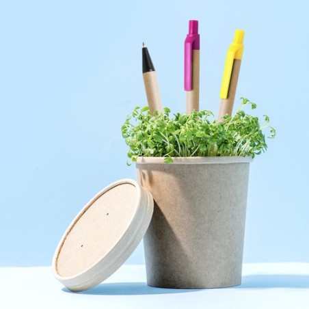 Stylo Écoresponsable Personnalisé et Stylé Tori Matières : carton recyclé Couleurs : vert cadeau entreprise pas cher