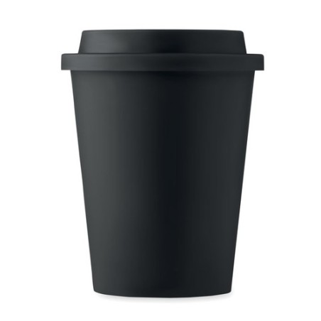 Gobelet double paroi personnalisable de 300 ml - SORA Matières : polypropylène (PP) Couleurs : noir impression haute définition