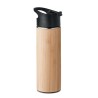 Bouteille isotherme double paroi en bambou 450ml personnalisée NANDA Matières : acier inoxydable Couleurs : bois