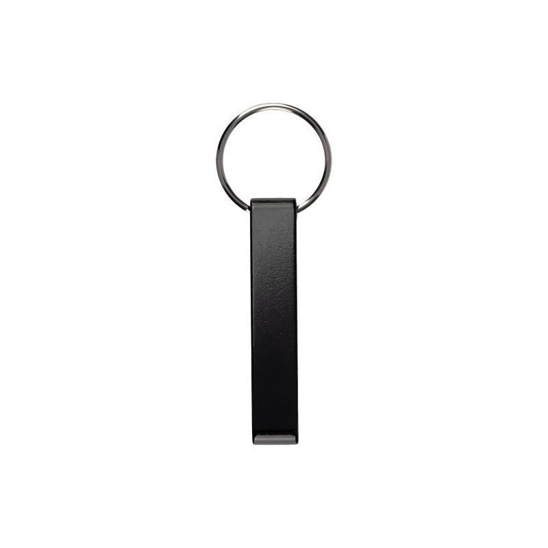 Porte-clés décapsuleur  en aluminium recyclé personnalisé - Anneliese Matières : métal Couleurs : noir