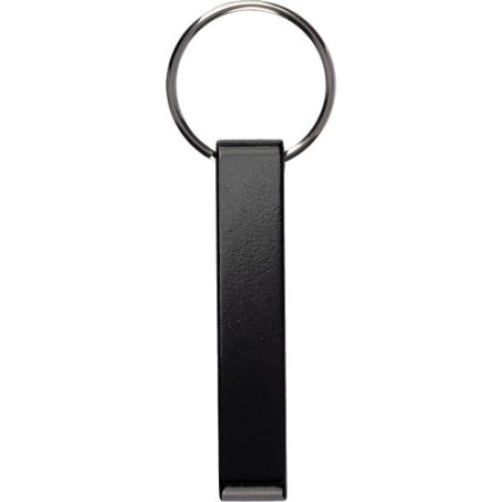 Porte-clés décapsuleur  en aluminium recyclé personnalisé - Anneliese Matières : métal Couleurs : noir