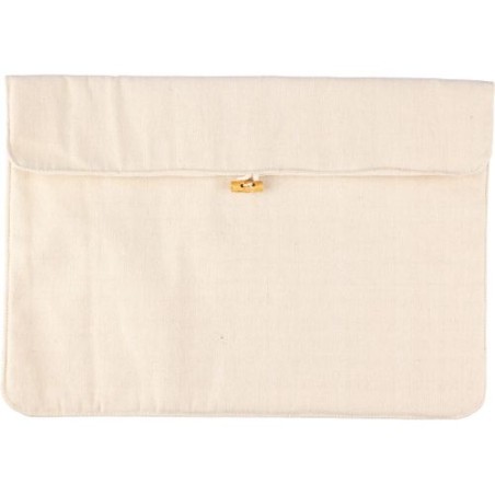 Pochette en coton  220 gr/m² pour ordinateur portable 15'' - Dirk Matières : coton Couleurs : noir cadeau entreprise pas cher
