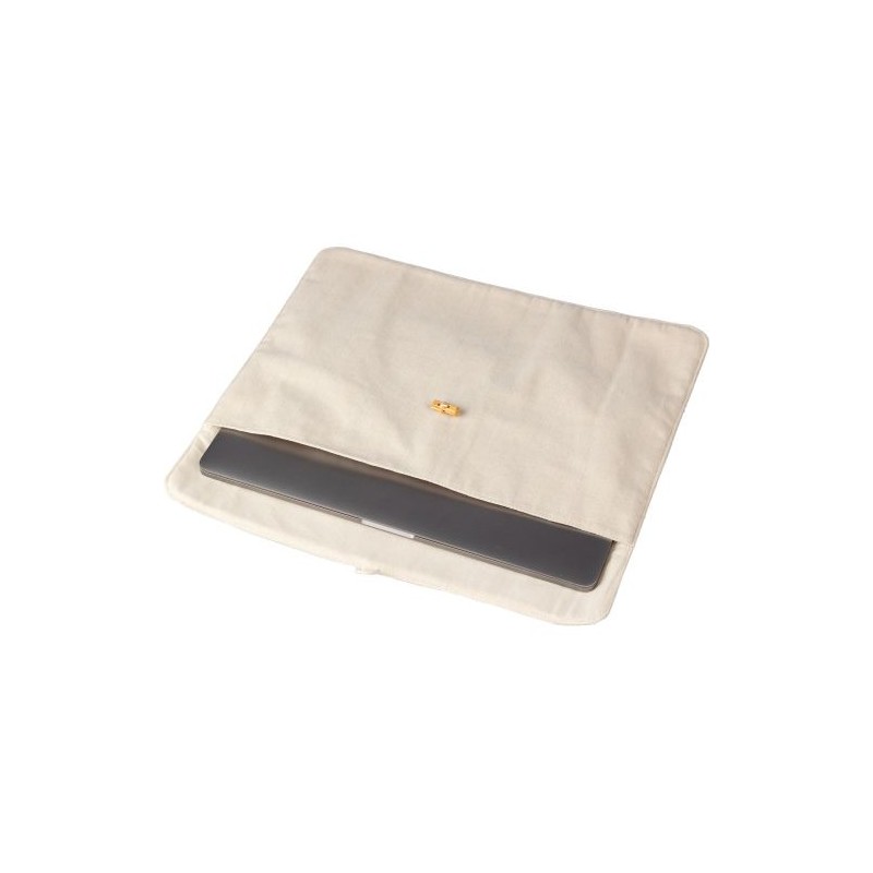 Pochette en coton  220 gr/m² pour ordinateur portable 15'' - Dirk Matières : coton Couleurs : noir cadeau collaborateur premium