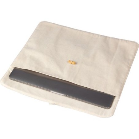 Pochette en coton  220 gr/m² pour ordinateur portable 15'' - Dirk Matières : coton Couleurs : noir cadeau collaborateur premium
