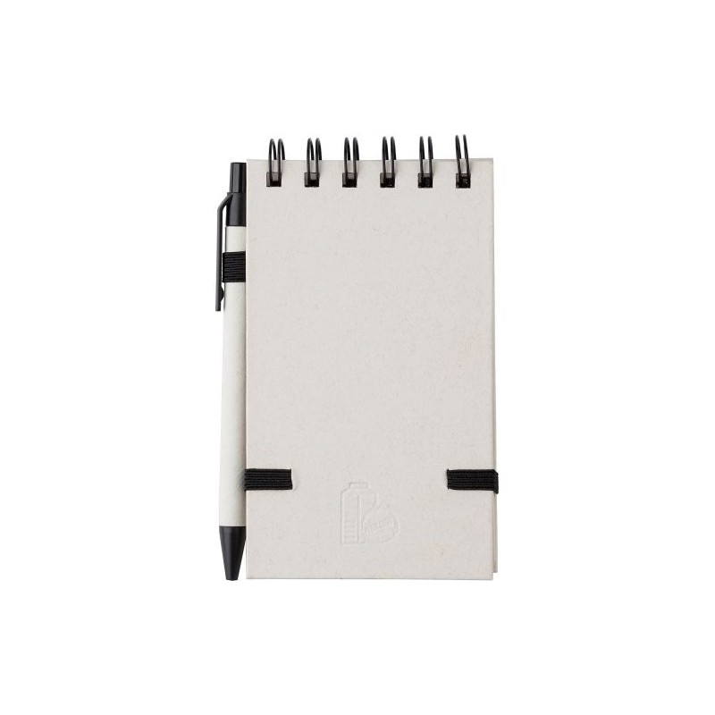 Carnet à spirale  A6 en carton recyclé - Martha Matières : carton Couleurs : blanc personnalisable avec votre logo