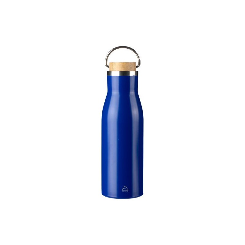 Bouteille  de 500 ml en acier inoxydable recyclé - Aline Matières : bambou Couleurs : blanc objet promo petit budget