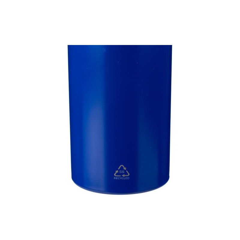 Bouteille  de 500 ml en acier inoxydable recyclé - Aline Matières : bambou Couleurs : blanc impression logo haute qualité