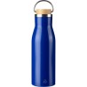 Bouteille  de 500 ml en acier inoxydable recyclé - Aline Matières : bambou Couleurs : bleu cadeau affaires élégant