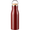 Bouteille  de 500 ml en acier inoxydable recyclé - Aline Matières : bambou Couleurs : bordeaux cadeau entreprise pas cher