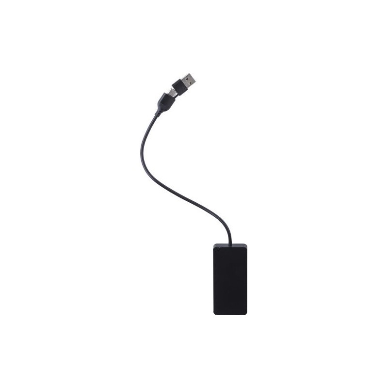 Hub personnalisé en aluminium recyclé - Accessoire High-Tech Layton Matières : alliage Couleurs : noir marquage laser ultra préc