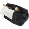 Trousse de toilette  en cuir - Flynn Matières : cuir Couleurs : noir personnalisable avec votre logo