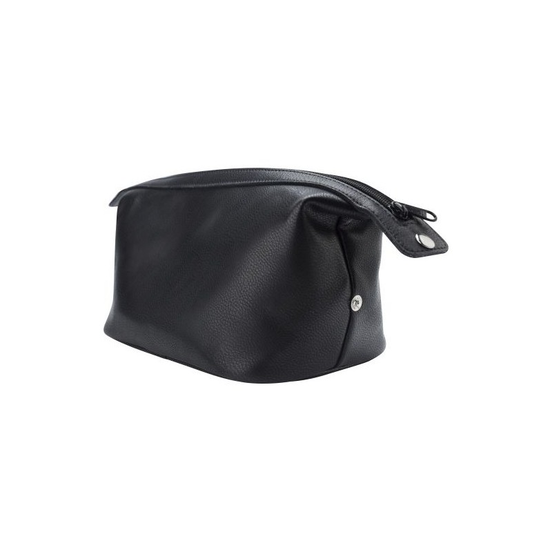 Trousse de toilette  en cuir - Flynn Matières : cuir Couleurs : noir cadeau entreprise pas cher