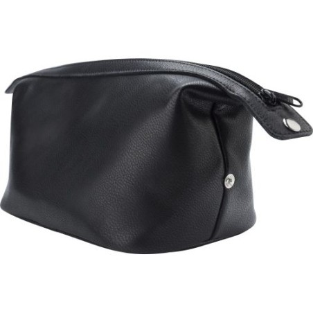 Trousse de toilette  en cuir - Flynn Matières : cuir Couleurs : noir cadeau entreprise pas cher