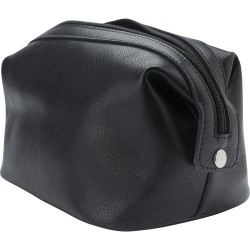 Trousse de toilette  en cuir - Flynn Matières : cuir Couleurs : noir goodies publicitaire événementiel