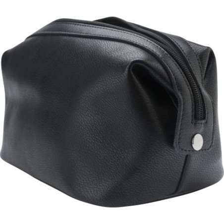 Trousse de toilette  en cuir - Flynn Matières : cuir Couleurs : noir goodies publicitaire événementiel