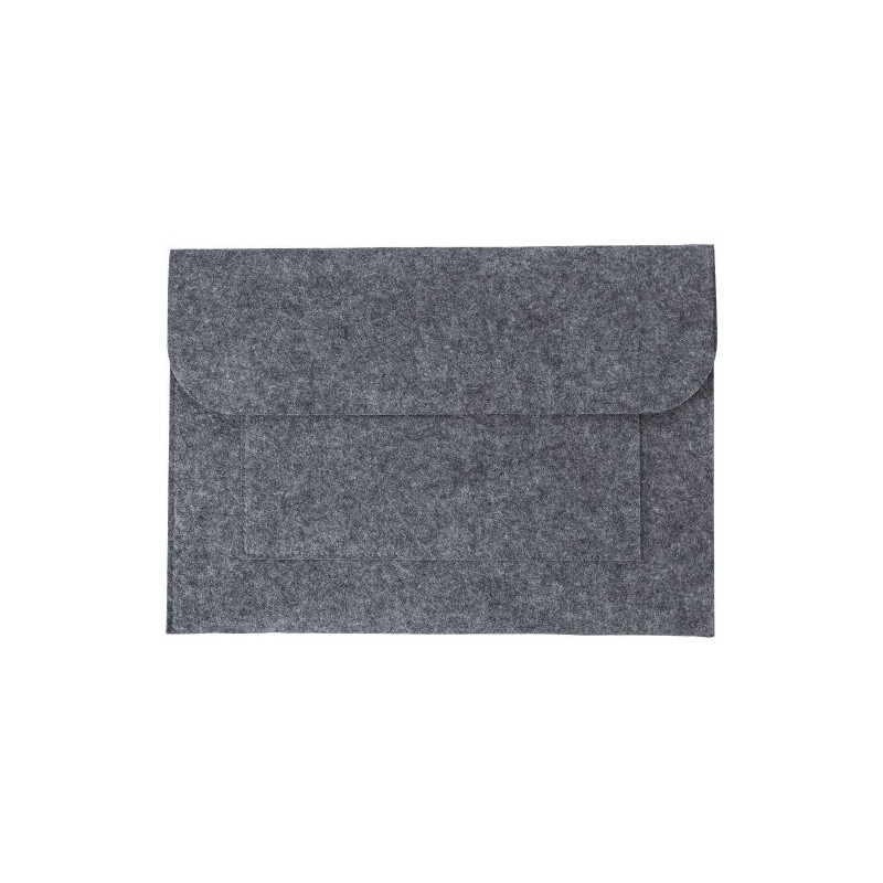 Pochette publicitaire en feutre rPET - Riley Matières : PET recyclé Couleurs : gris