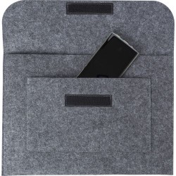 Pochette publicitaire en feutre rPET - Riley Matières : PET recyclé Couleurs : gris impression haute définition