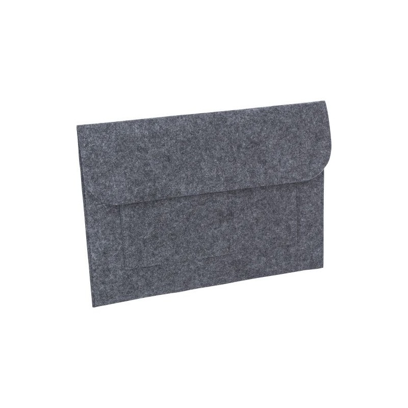 Pochette publicitaire en feutre rPET - Riley Matières : PET recyclé Couleurs : gris cadeau collaborateur premium