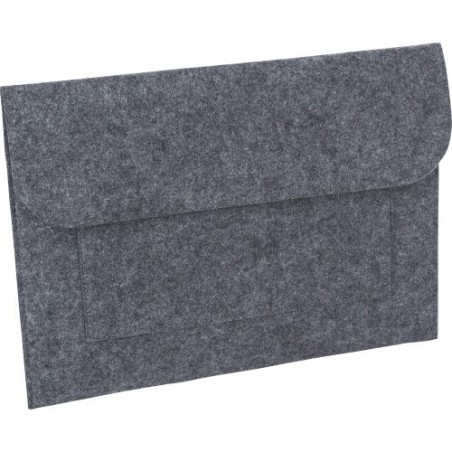 Pochette publicitaire en feutre rPET - Riley Matières : PET recyclé Couleurs : gris cadeau collaborateur premium