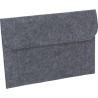 Pochette publicitaire en feutre rPET - Riley Matières : PET recyclé Couleurs : gris foncé personnalisation rapide en France