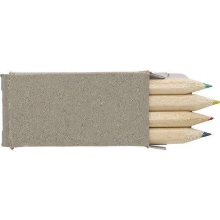 Set de 4 crayons personnalisés pas chers - Kai Matières : bois Couleurs : brun cadeau entreprise pas cher