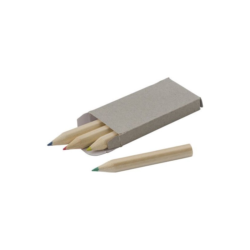 Set de 4 crayons personnalisés pas chers - Kai Matières : bois Couleurs : brun goodies publicitaire événementiel