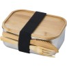 Lunch box  en acier inoxydable personnalisée - Esme Matières : bambou Couleurs : brun personnalisable avec votre logo