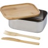 Lunch box  en acier inoxydable personnalisée - Esme Matières : bambou Couleurs : brun impression haute définition