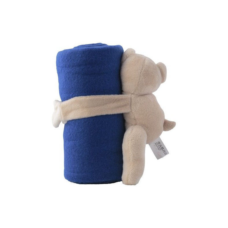 Peluche 'Ours' Douce avec Couverture Polaire Personnalisée Owen Matières : polyester Couleurs : noir objet publicitaire robuste