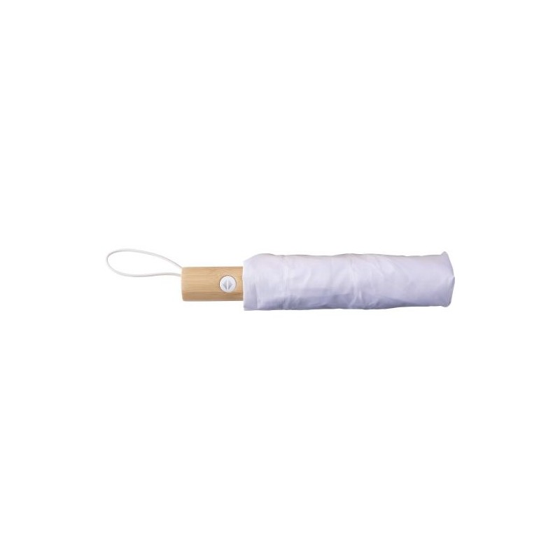 Parapluie pliable  en rPET - Teodora Matières : bambou Couleurs : blanc goodies publicitaire événementiel