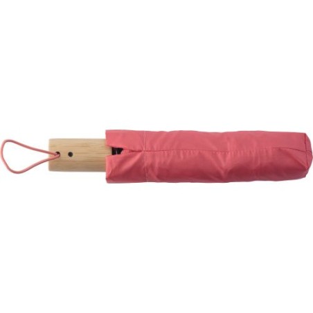 Parapluie pliable  en rPET - Teodora Matières : bambou Couleurs : blanc accessoire événementiel unique