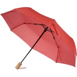 Parapluie pliable  en rPET - Teodora Matières : bambou Couleurs : blanc cadeau entreprise pas cher