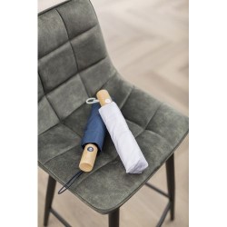 Parapluie pliable  en rPET - Teodora Matières : bambou Couleurs : blanc impression haute définition